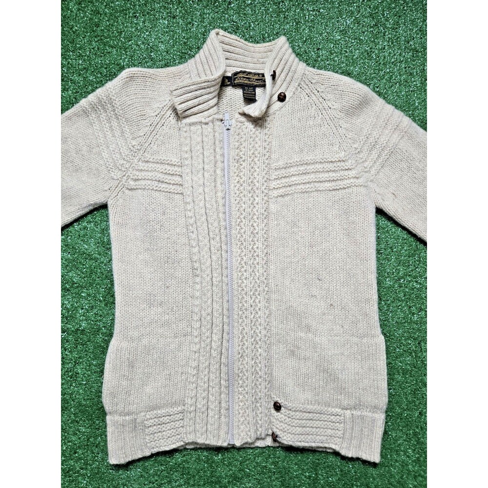 Eddie Bauer Vintage 100% Wool Cardigan Sweater – Beige – Women’s Medium